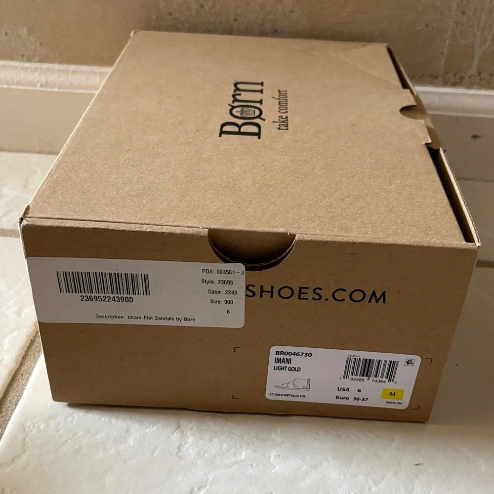 Born Light Gold Leather Wrap Sandal - Picture 7 of 8